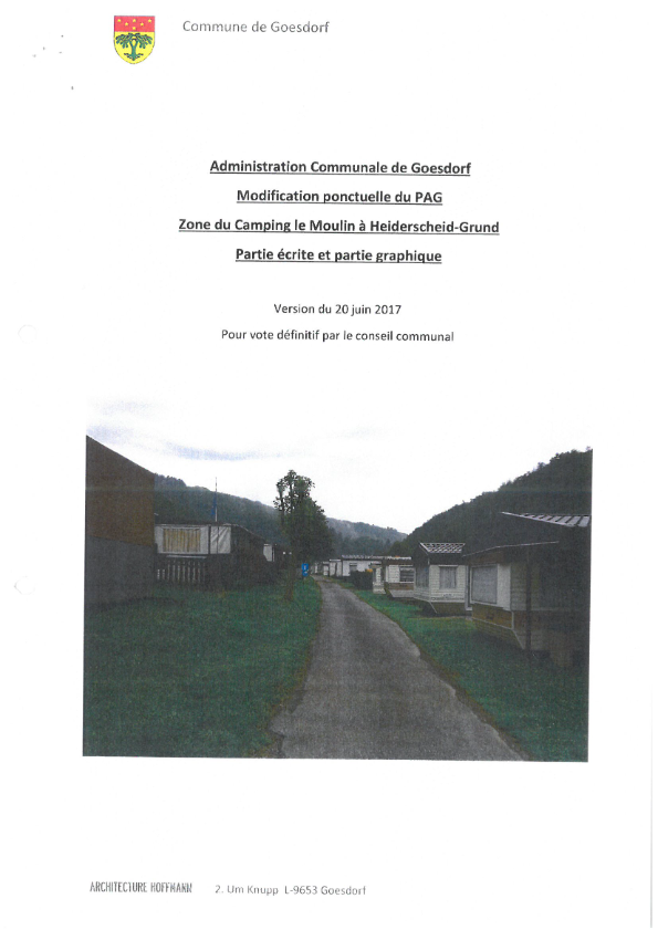 Modification ponctuelle du PAG du 20072017_camping du moulin Heiderscheidergrund_Partie écrite