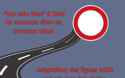 Route barrée « um aale Wee » à Dahl