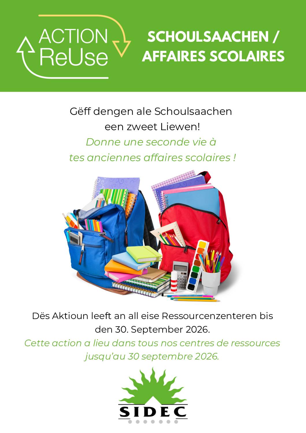 ReUse-Aktioun Schoulsaachen