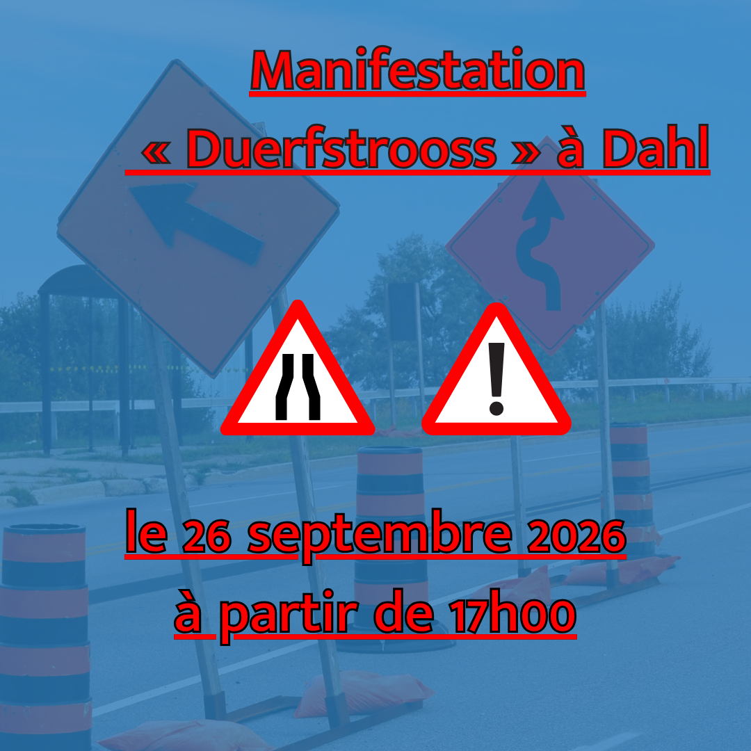 Rétrécissement de la rue "Duerfstrooss" à Dahl