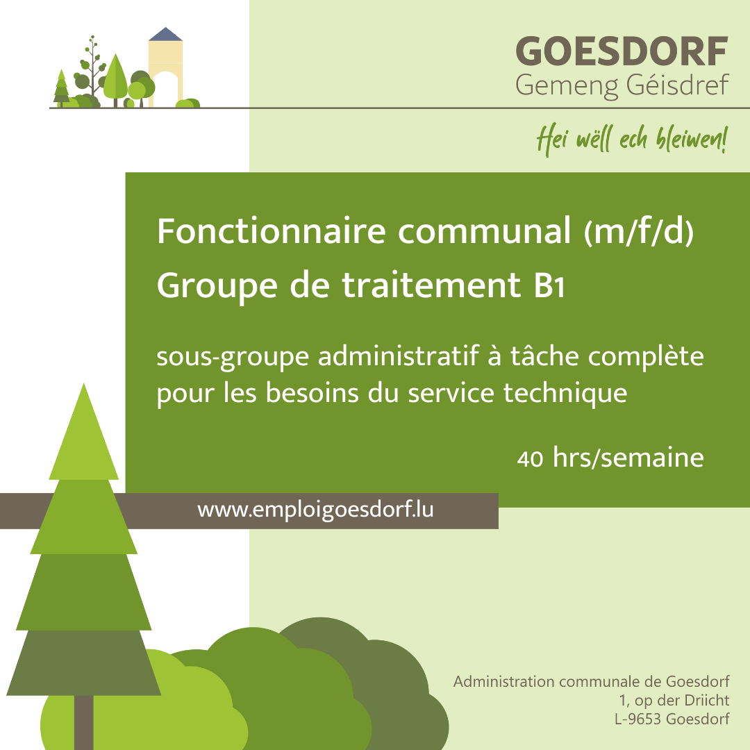 Vacance de poste - Fonctionnaire B1