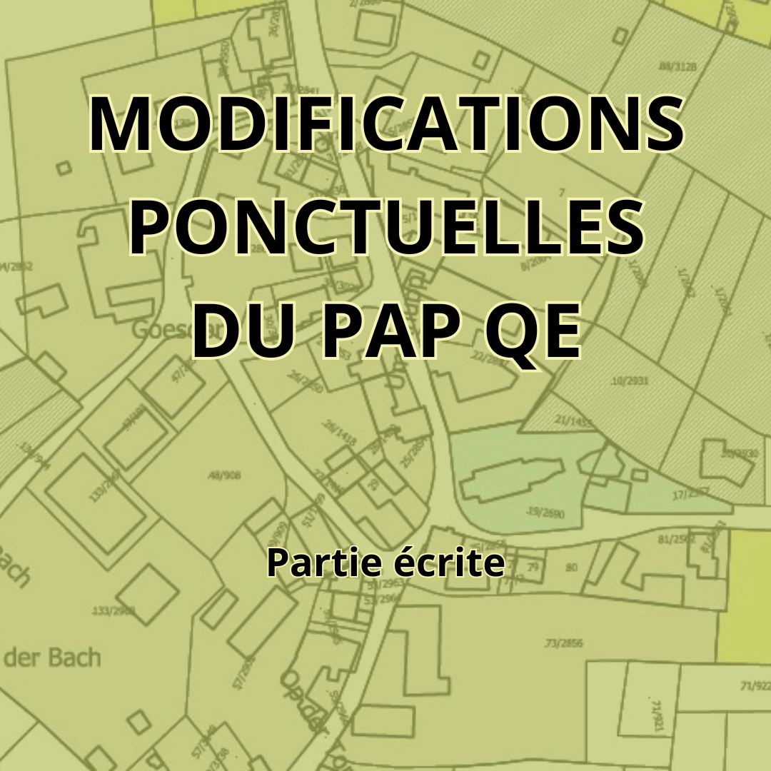Modification ponctuelle PAP QE