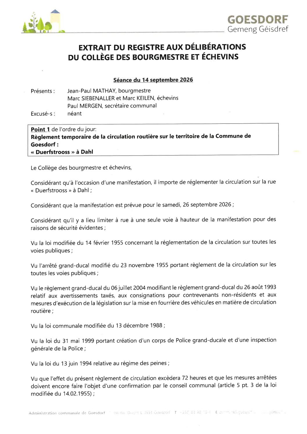 Règlement temporaire de circulation_Duerfstrooss Dahl_26.09.2026
