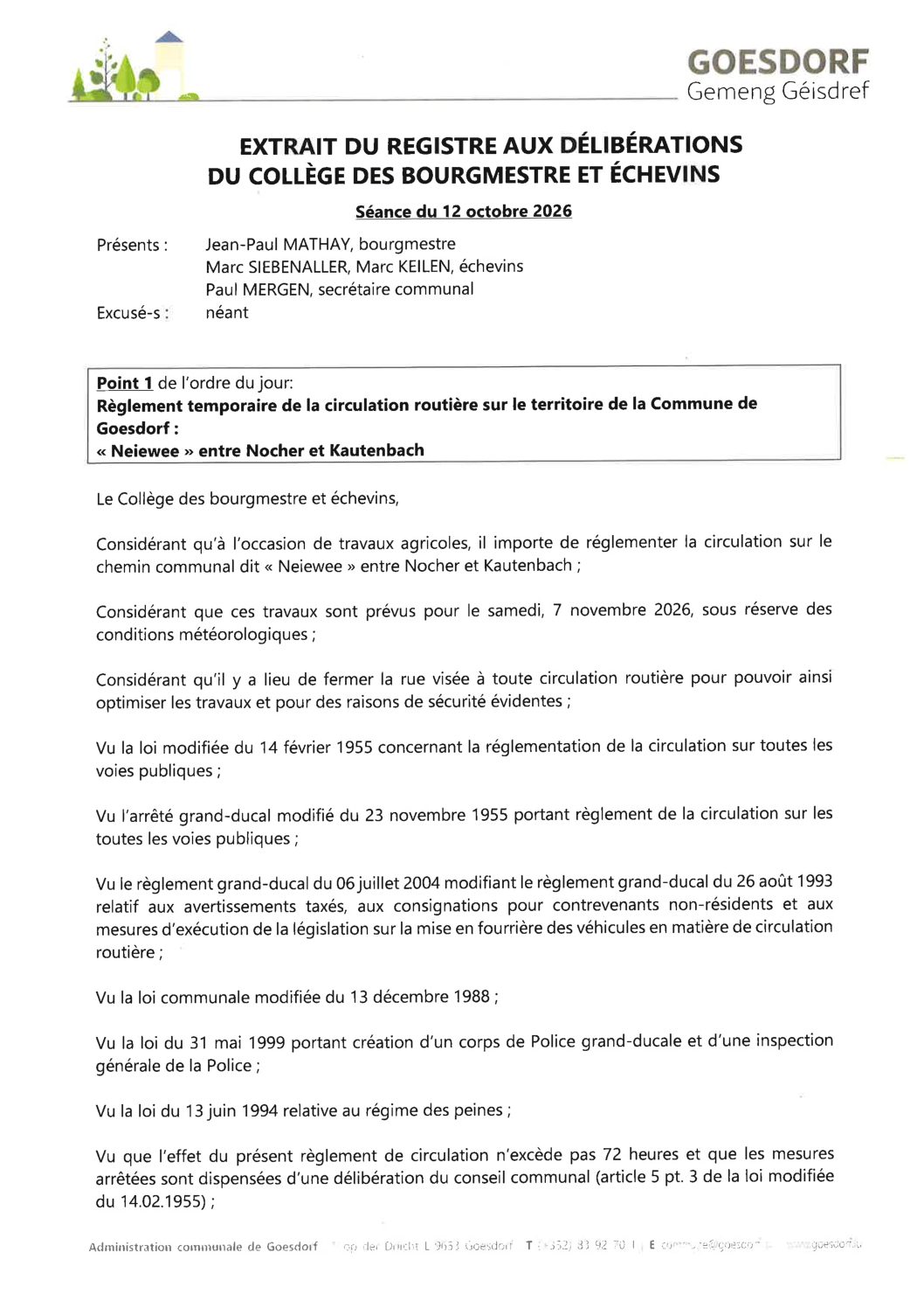 Règlement temporaire de circulation_Neiewee_07.11.2026